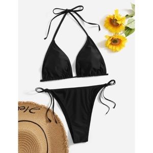 NWT - Halter Triangle Tie Side Bikini